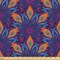 Ambesonne Mandala Fabric by The Yard, Vibrant Colored Floral Pattern Eastern Style Vintage Art Desin Print, Decorative Fabric for Upholstery and Home Accents, 5 Yards, Orange Blue